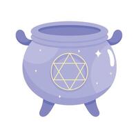 A purple cauldron with a star of david on it vector