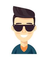A cartoon avatar of a man wearing sunglasses vector