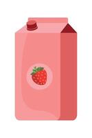 A strawberry juice carton on a white background vector