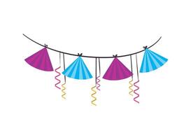 A colorful party banner with streamers and streamers vector