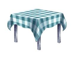 Tablecloth on a table with legs vector