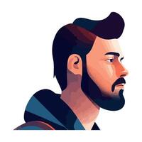 A man with a beard and a backpack vector