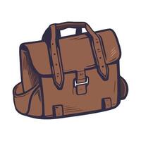 A brown briefcase on a white background vector