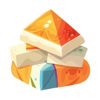 A stack of cubes with a triangle on top vector