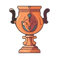 An old style urn with a handle on top vector