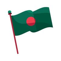 Bangladesh flag waving on a white background vector