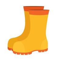 Yellow rubber boots on a white background vector