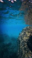 The View Between Water Surface And Rocks video