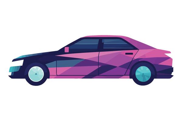A car with a geometric pattern on it