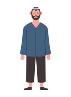 An illustration of a man with a beard vector