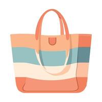 A colorful striped beach bag on a white background vector