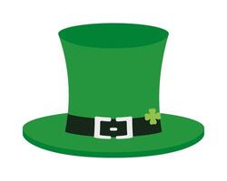 A green hat with a shamrock on it vector