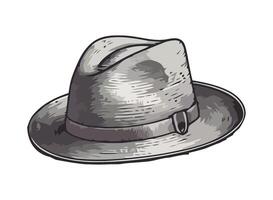 A hat is shown in a sketchy style vector