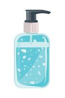 A bottle of hand sanitizer with a pump vector