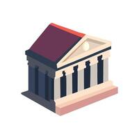 An illustration of a building with columns vector