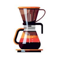 Coffee maker with coffee on white background vector