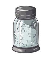 Salt in glass jar illustration vector