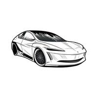 A drawing of a car on a white background vector