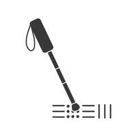 A black and white illustration of a stick with a pencil vector