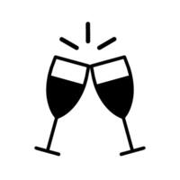 Two glasses of wine are toasting each other vector