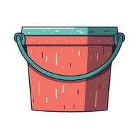 A bucket with a handle on a white background vector