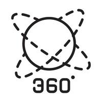 A black and white image of a 360 degree logo vector