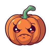 A cartoon pumpkin with an angry expression vector