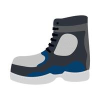 A pair of blue and gray boots on a white background vector