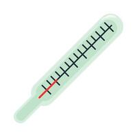 A thermometer with a red line on it vector