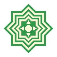 A green and white star with a star in the center vector