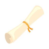 A diploma scroll with orange ribbon on a white background vector