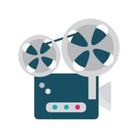 A flat icon of a movie camera vector