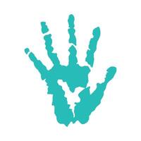 A handprint with a heart on it vector