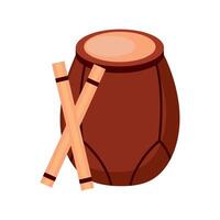 A drum and two sticks on a white background vector