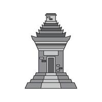 An illustration of a pagoda in a temple vector