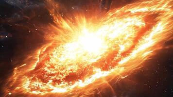 A brilliant cosmic explosion radiates intense light, illustrating the dynamic processes of star formation in a vast galaxy. video