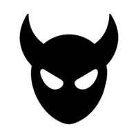 A black devil mask with horns on a white background vector