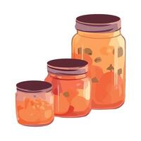 Jars of pickled vegetables, illustration on white background vector