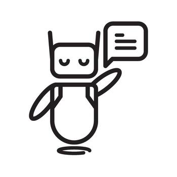 un robot participación un habla burbuja con un mensaje vector