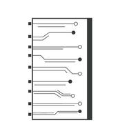 A circuit board with a circuit board diagram vector
