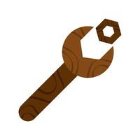 A wrench with a hexagon on it vector