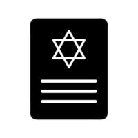 A black and white icon of a star of david vector