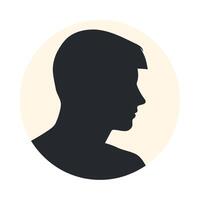 A silhouette of a man's head in profile vector