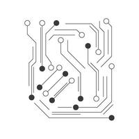 Circuit board with black dots on it vector
