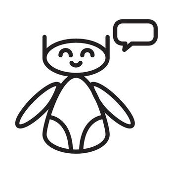 A robot with speech bubble on it vector