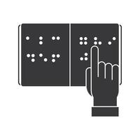 Hand pointing to a book with dots on it vector