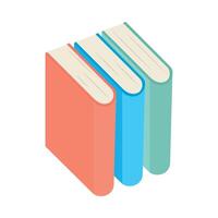 Three books stacked on top of each other vector