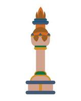 A statue of a man with a torch on top vector