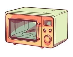 A cartoon microwave oven on a white background vector
