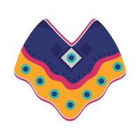 A colorful poncho with a blue and yellow design vector